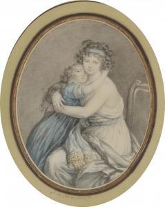 DE SERENT Anne Felicite Simone,Madame Vigée  Lebrun et sa fille,1792,Chevau-Legers Encheres Martin-Chausselat 2014-02-23