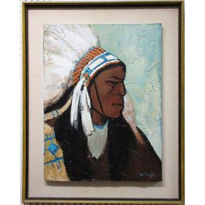 DE SILAGHI Helen 1920-2008,PROFILE OF INDIAN CHIEF,Waddington's CA 2016-08-25