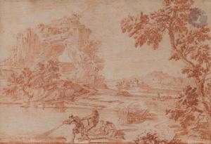 De SILVESTRE Louis 1675-1776,Pêcheurs et baigneuses dans un paysage fluvial,Ader FR 2023-03-20