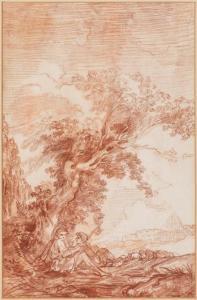 de SILVESTRE Nicolas Charles 1669-1767,A Landscape with Two Shepherds Resting beneath,William Doyle 2021-11-09