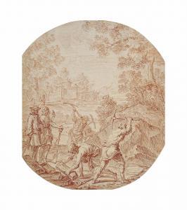 de SILVESTRE Nicolas Charles 1669-1767,Quarrymen at work in the gardens of a country hou,Christie's 2013-12-05