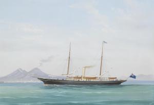 DE SIMONE Antonio 1851-1907,A steam yacht of the Royal Thames Yacht Club in th,Bonhams GB 2014-01-24
