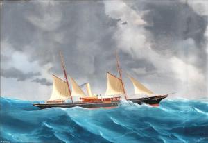 DE SIMONE Antonio,Yacht a vapore a due alberi 'S.Y.ATHENA' in naviga,1903,Finarte 2024-02-20