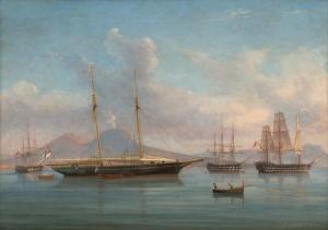 DE SIMONE Tommaso,Ein englischer Zweimaster im Golf von Neapel,1862,Galerie Bassenge 2022-12-01