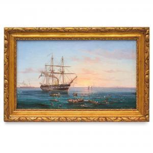 DE SIMONE Tommaso 1805-1888,La fregata principe Umberto soccorre la cora,1883,Wannenes Art Auctions 2022-10-04