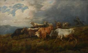 De SIMONI Alfredo,Driving cattle through the Italian hills,1896,Woolley & Wallis 2024-03-06