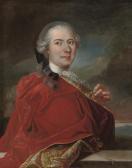 de SIXE Louis Antoine,Portrait of Monsieur de la Porte, in a red cloak, ,Christie's 2009-04-23