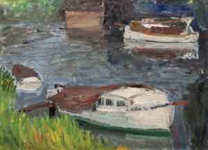 de SMET Gustave 1877-1943,Boats on the river Lys,1910,De Vuyst BE 2024-03-02