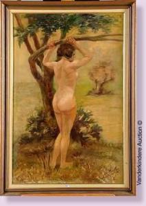 de sonville albert 1800-1900,Femme nue sous l'arbre,VanDerKindere BE 2009-04-21