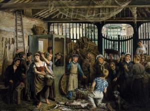 DE SYLVA Fernand,A Fish Sale,1887,De Vuyst BE 2016-10-22