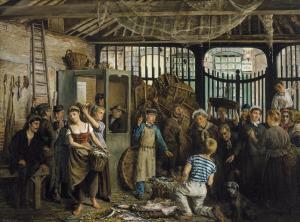 DE SYLVA Fernand,The Selling of the Fish,1887,De Vuyst BE 2015-03-07