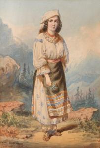 de SZATHMARI Carol Popp 1812-1887,Peasant Girl from Transylvania,Artmark RO 2022-06-15