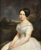 DE TARADE E 1800-1800,Portrait de jeune fille à la robe blanche,Osenat FR 2012-02-12