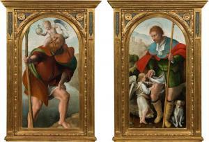 DE TATTI Francesco 1470-1532,Saint Christopher & Saint Roch,im Kinsky Auktionshaus AT 2018-04-24