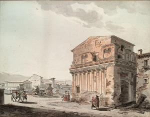 de THOMON Thomas,Vue du temple de la fortune à Rome et Vue de la ma,1787,Neret-Minet 2019-12-04
