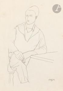 de TOGORES Josep 1893-1970,Jeune homme assis,1923,Ader FR 2024-03-22