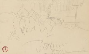 DE TOULOUSE LAUTREC Henri,Croquis de cavaliers et amazones au bois,1893,Sotheby's 2024-04-24