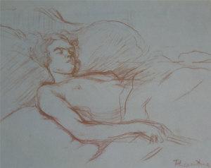 DE TOULOUSE LAUTREC Henri 1864-1901,study of a nude figure in bed,Serrell Philip GB 2009-01-22