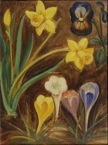 De TROYER Prosper 1880-1961,Fleurs et vase au verso,Campo & Campo BE 2024-04-23