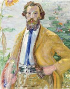 de TROYER Prosper 1880-1961,Self-portrait with palette,1917,De Vuyst BE 2023-05-20