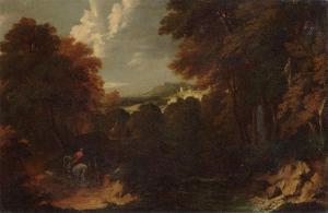 de VADDER Lodewyck 1605-1655,Attributed Wooded landscape with horsemen,1655,Bernaerts BE 2009-12-14