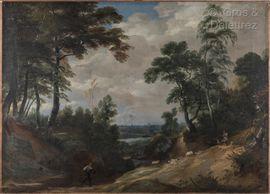 de VADDER Lodewyck 1605-1655,Chemin creux dans un paysage boisé animé,Gros-Delettrez FR 2021-07-06