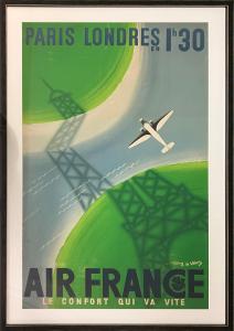 de VALÉRIO Roger 1886-1951,Air France, Paris-Londres,Lots Road Auctions GB 2024-01-07