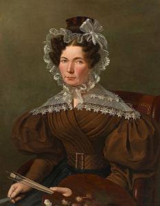 DE VALDAHON Julius Cesar Marquis,Portrait d'une femme peintre,1834,Artcurial | Briest - Poulain - F. Tajan 2016-10-11