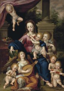 de van RAVESTEYN Dirck Quade 1565-1620,The Virgin and Child with angels,Christie's GB 2013-01-30