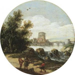 de Van Velde Esaias,A river landscape with travellers on a path near a,1623,Christie's 2002-11-06