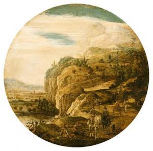 de Van Velde Esaias,A rocky Landscape with Travellers and Horsemen on ,1616,Christie's 1999-01-29