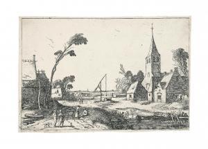 de Van Velde Esaias 1587-1630,Landschaft mit Bauernhäusern links,Palais Dorotheum AT 2023-10-04