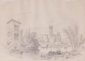 DE VERNEILH PUYRASEAU jules 1823-1899,Vue du château de Coregliano,1868,Joron-Derem FR 2024-02-11