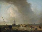 de VERWER Justus 1626-1688,Clouded coastal landscape with ships in rough sea.,Nagel DE 2011-02-23