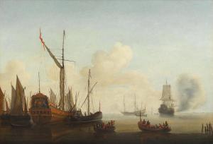 De VERWER Justus 1626-1688,Shipping at anchor in an estuary,Bonhams GB 2024-04-10