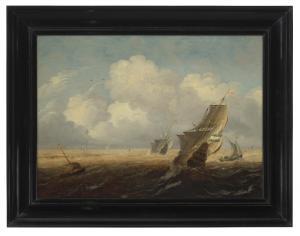 de VERWER Justus 1626-1688,Ships on the Haarlemmermeer with additional vessel,Christie's 2022-10-07