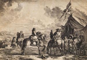de VISSCHER Jan 1636-1692,Cavalry scenes at camp,Rosebery's GB 2018-11-03