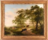 de VISSER Adrianus 1762-1837,Cattle and figures on a riverside lane,Dawson's Auctioneers 2023-04-27