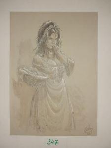 DE VITA MASSIMO,Femme au panier, dessin issu de Kriss de Valnor,Neret-Minet FR 2021-12-05