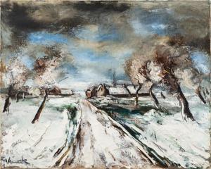 De VLAMINCK Maurice 1876-1958,Le Village sous la neige,1925-1927,Sotheby's GB 2024-04-24