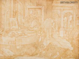DE VOS Marten 1532-1603,Saint Jérôme dans son atelier traduisant la Bible,,Art Valorem FR 2024-03-21