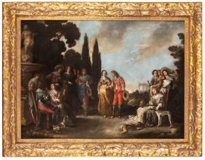 DE WAEL Cornelis 1592-1667,Elegante compagnia in un giardino,Wannenes Art Auctions IT 2023-11-29