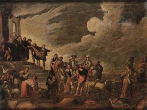 DE WAEL Cornelis 1592-1667,Scena con figure e armenti,1592,Cambi IT 2017-05-17