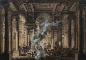 de WAILLY Charles 1729-1798,Scene of combat in the Temple of Jupiter from the ,Sotheby's 2022-07-06