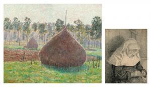 de WEERT Anna 1867-1950,Haystacks,1897,De Vuyst BE 2023-05-20