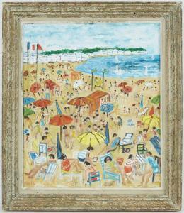 DE WIL Jos 1920-1992,Plage animée,Tradart Deauville FR 2018-08-20