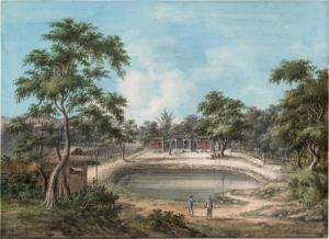 de WILDE Christoffel Steitz 1784-1860,Java: Tropische Landschaft mit kleinem Pavil,Galerie Bassenge 2020-11-25