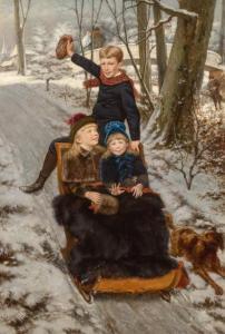 DE WILDE Frans 1840-1918,A Jolly Sleigh Ride,1884,William Doyle US 2019-03-12