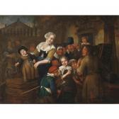 de WINTER Gillis 1650-1720,figures and children gathered around a travelling ,Sotheby's 2006-05-09
