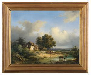 de WINTER Louis 1819-1900,Landscape with a Farm,New Orleans Auction US 2021-03-27